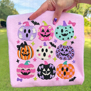 Halloween Pumpkins Pink Sweatshirt