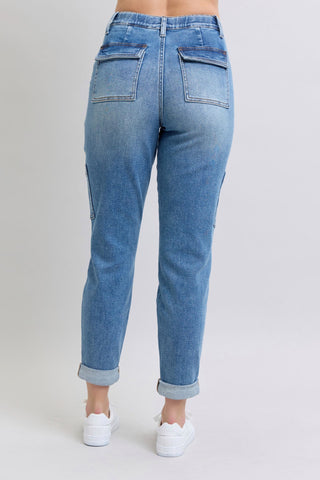 Judy Blue Clayton High Rise Cuffed Cargo Denim Jogger