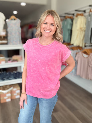 Easy Days Mineral Washed Short Sleeved Top