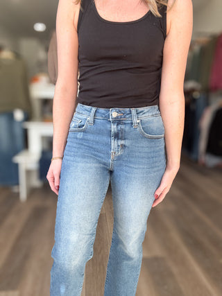 Audrey High Rise Raw Hem Jeans