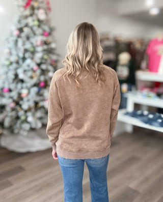 Maci Acid Washed Long Sleeved Pullover Plus