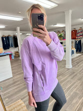 Load image into Gallery viewer, Acid Wash French Terry Pullover in Lavender
