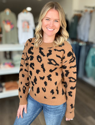 Leopard Print Knit Sweater