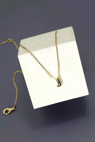 Mini Bubble Initial Gold Necklace