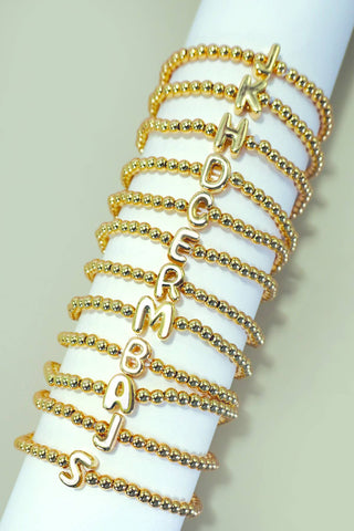 Initial Bubble Stretch Bead Bracelet