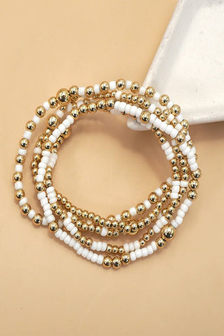 Multi Layer Ball Chain Beaded Bracelet Set