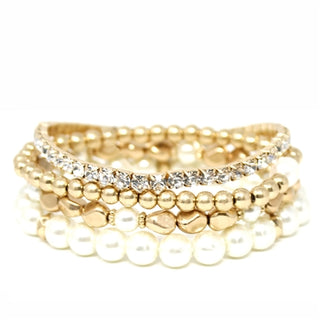 Pearls & Bling Stretch Bracelet Set