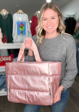 Puffy Quilted Waterproof Tote Bag