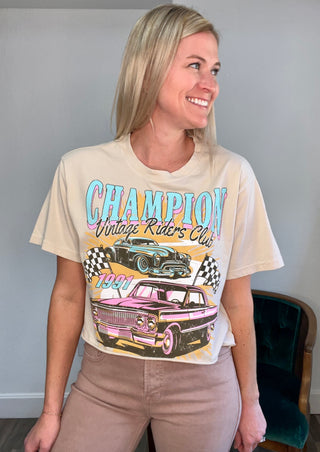 Champion Vintage Rider's Club Cropped Graphic T-Shirt