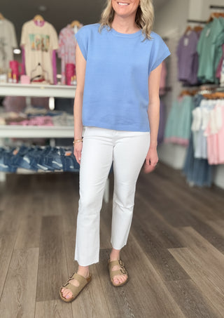 Coastal High Rise White Cropped Jeans