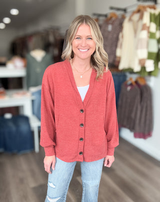 Fall Breeze Button Front Knit Cardigan