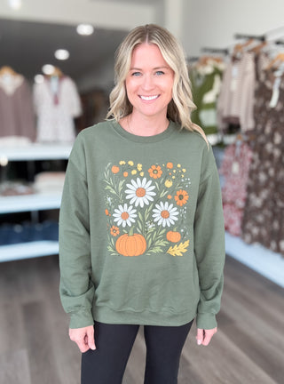 Fall Floral Pumpkin Sweatshirt