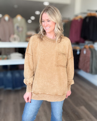 Best Days Acid Washed Front Pocket Pullover