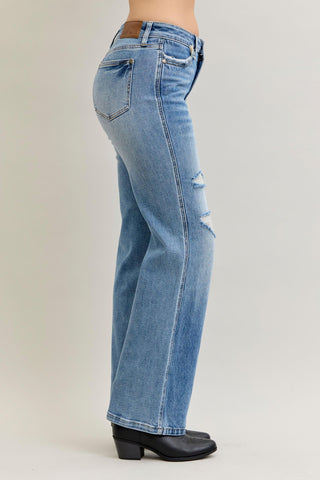 Judy Blue Mid Rise 90's Rigid Magic Straight Fit Jeans