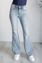 Load image into Gallery viewer, Judy Blue Caroline Mid Rise Control Top Distressed Flare Jeans
