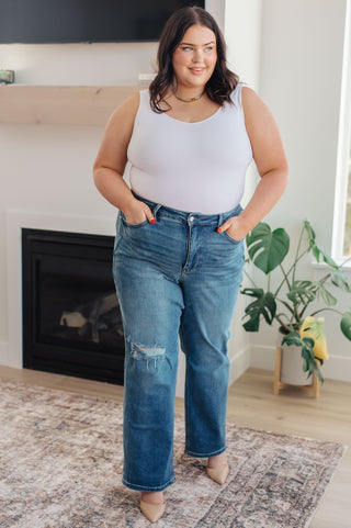 Judy Blue Carrie High Rise Control Top 90's Straight Jeans