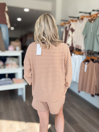 Slow Mornings Striped Matching Shorts Set