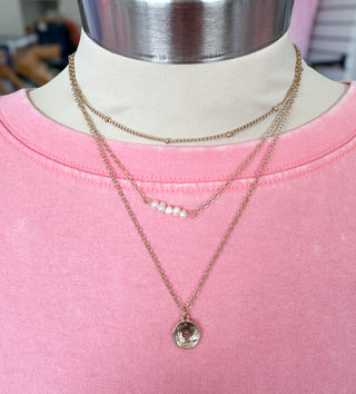 Three Piece Necklace Set in Gold & Silver