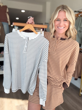Slow Mornings Striped Matching Shorts Set