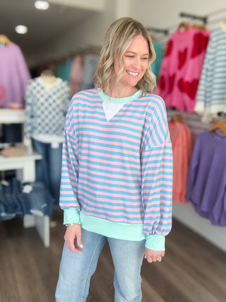 Happy Striped Long Sleeved Top