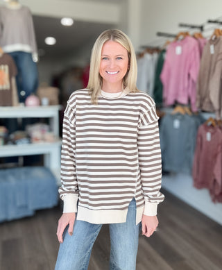 Simply Striped Fleece Pullover