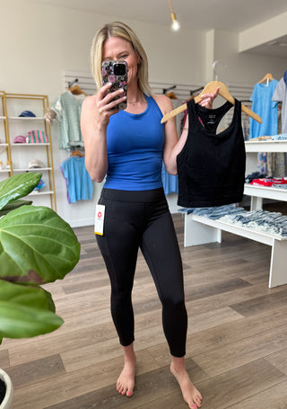 Athletic Ribbed Tank with Built In Bra