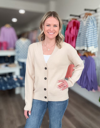 Nicole Button Front Cardigan Plus