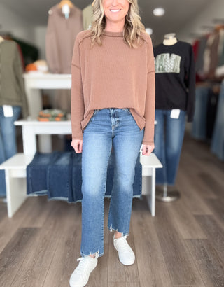 Audrey High Rise Raw Hem Jeans