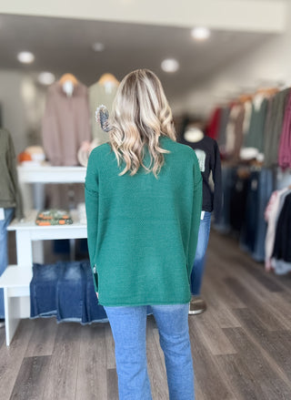 Henley Buttoned Long Sleeved Sweater