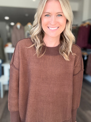Mocha & Brown Long Sleeved Sweater