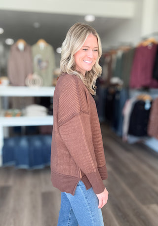 Mocha & Brown Long Sleeved Sweater