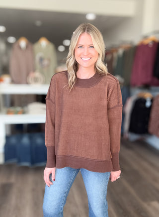 Mocha & Brown Long Sleeved Sweater