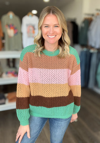 Carlie Striped Knitted Sweater