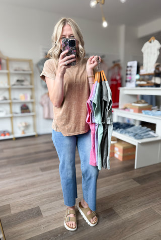 Easy Days Mineral Washed Short Sleeved Top