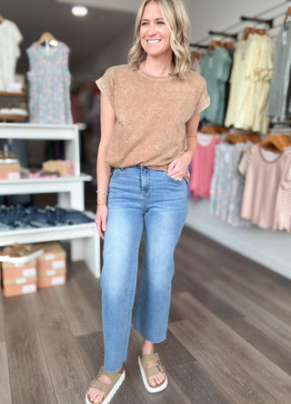 Blue Skies Cropped Wide Leg Jeans