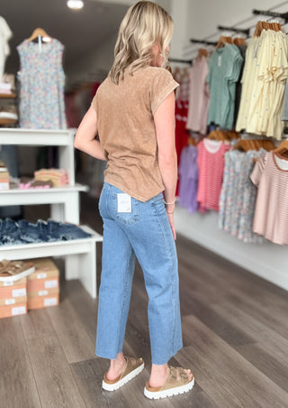 Blue Skies Cropped Wide Leg Jeans