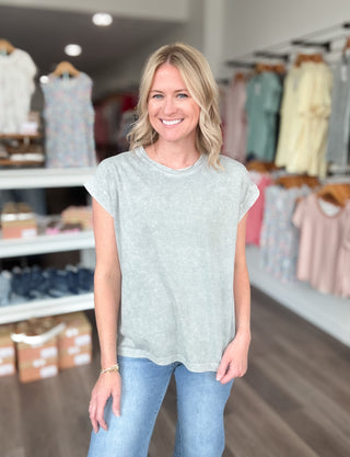Easy Days Mineral Washed Short Sleeved Top