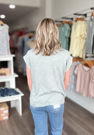 Easy Days Mineral Washed Short Sleeved Top