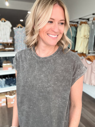 Easy Days Mineral Washed Short Sleeved Top