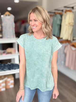 Easy Days Mineral Washed Short Sleeved Top