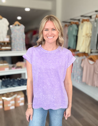 Easy Days Mineral Washed Short Sleeved Top