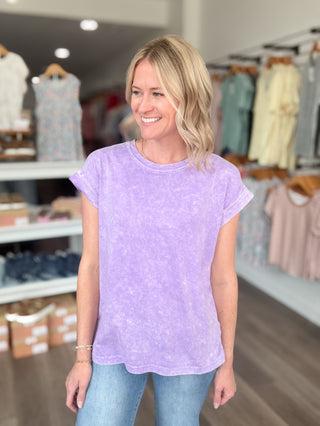 Easy Days Mineral Washed Short Sleeved Top