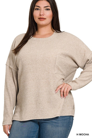 Mocha Ribbed Knit Sweater