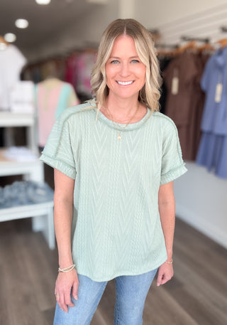 Fall Feels Knit Short Sleeved Top