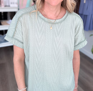 Fall Feels Knit Short Sleeved Top