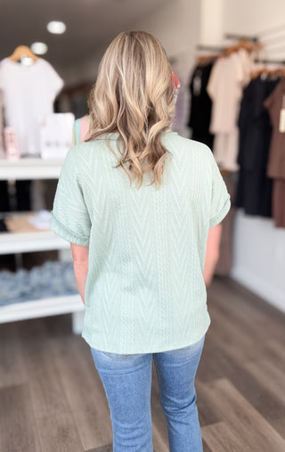 Fall Feels Knit Short Sleeved Top