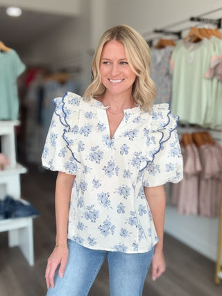 Bluebell Breeze Short Sleeved Blouse
