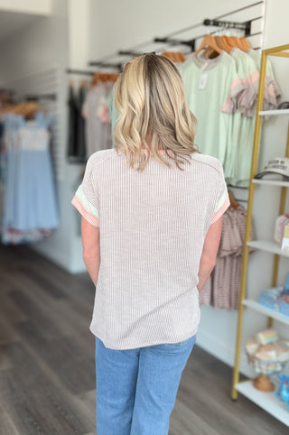 Laid Back Ribbed Short Sleeved Top Plus