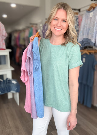 Sweet Comfort Rolled Short Sleeved Tee