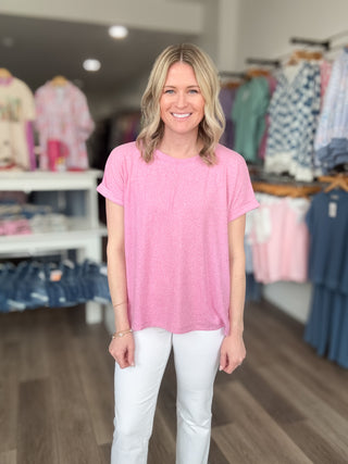 Sweet Comfort Rolled Short Sleeved Tee